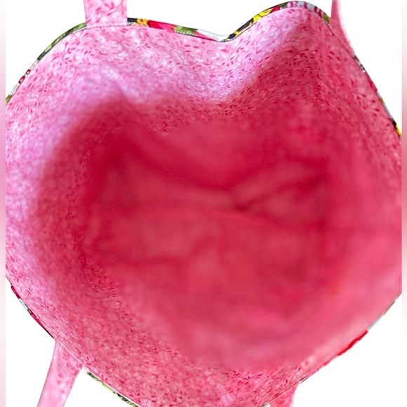 Handmade Tote Bag Colorful Floral Butterflies Fabric Market Bag Shoulder Purse - Picture 6 of 7